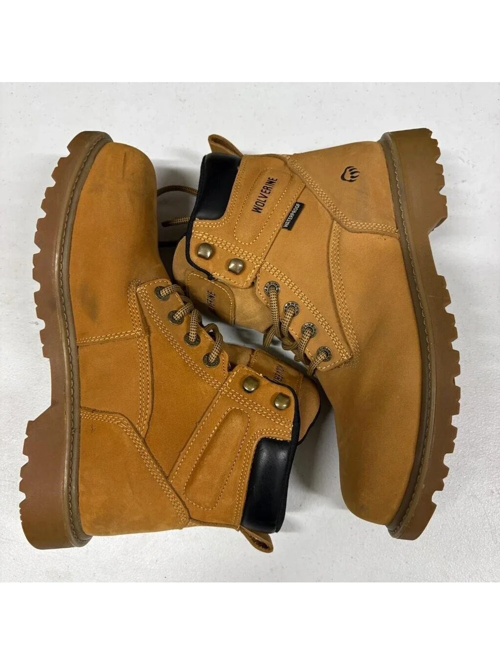 Wolverine Waterproof Work Boots Mens 9.5 M Wheat Leather Safety Toe W10632 EH